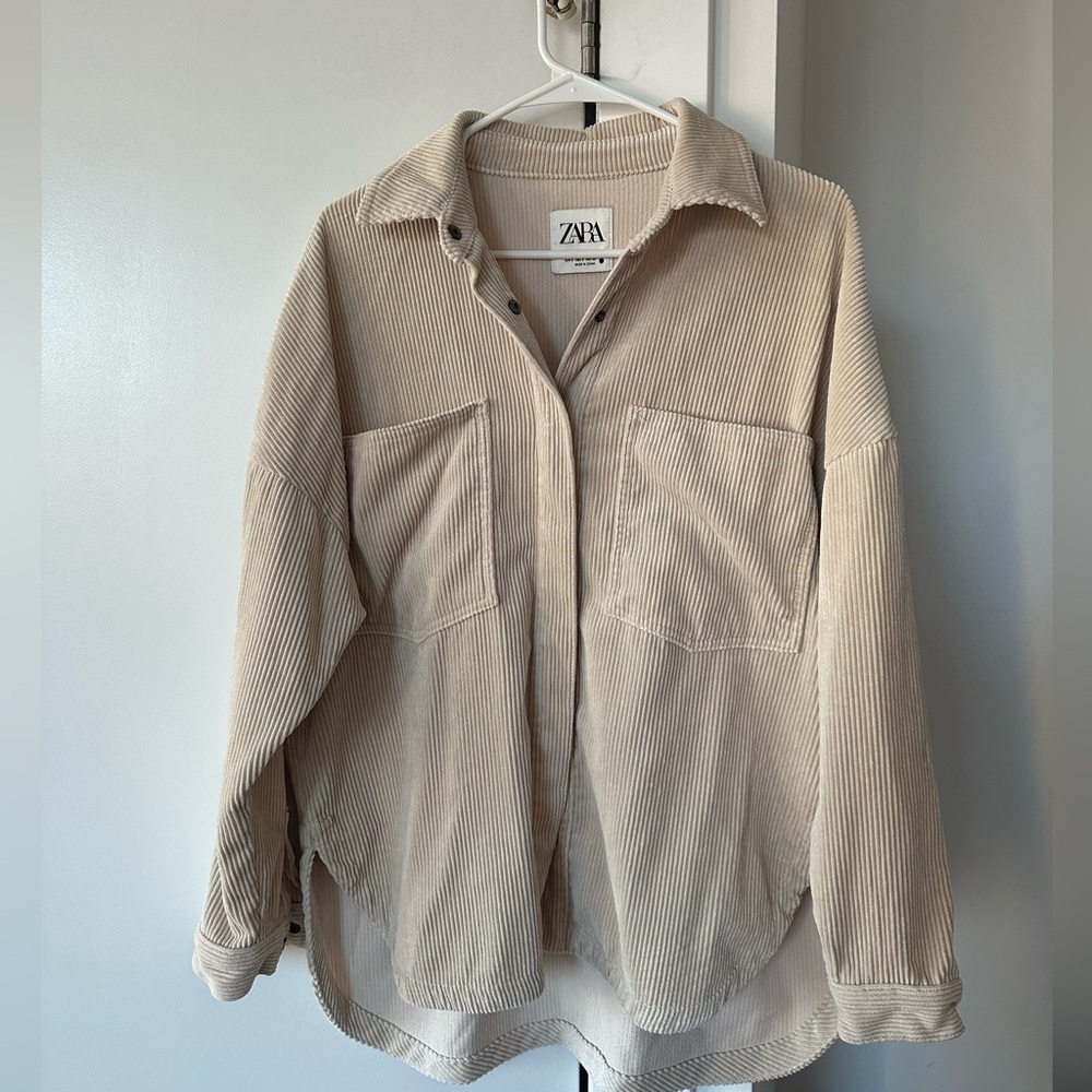 Zara cream shacket, size: S